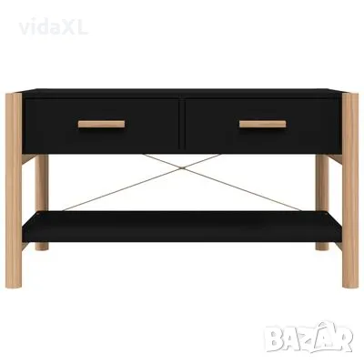 vidaXL Маса за кафе, черна, 82x48x45 см, инженерно дърво（SKU:345664）, снимка 3 - Маси - 49337380