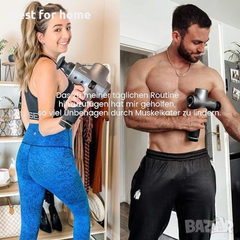 Безжичен електрически масажен пистолет Addsfit® с 5 масажни глави, снимка 6 - Масажори - 52264690