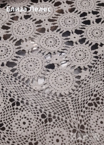 Ръчно плетена голяма покривка , снимка 2 - Декорация за дома - 53993323