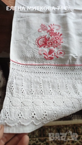 Бродирана кенарена ритуална кърпа или покривка 160 х 42 см, снимка 6 - Антикварни и старинни предмети - 54187963