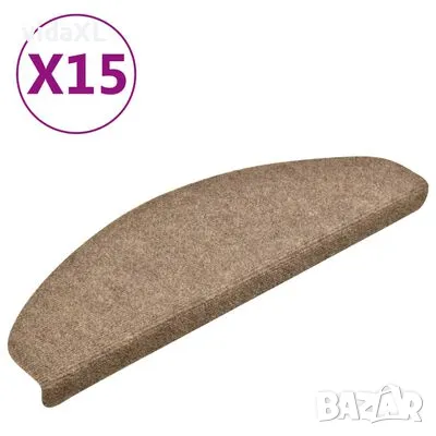 vidaXL Самозалепващи стелки за стъпала, 15 бр, кремави, 65x21x4 см（SKU:322355）, снимка 1 - Други - 49414312