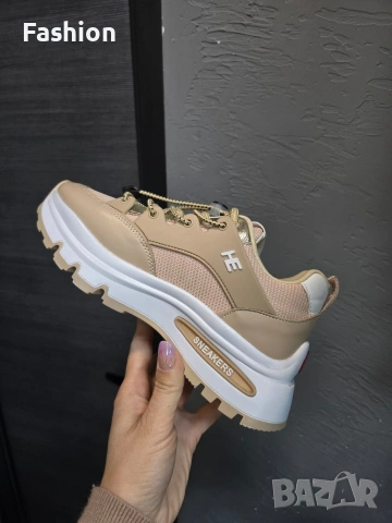 Нови жестоки дамски сникърси / маратонки в бежов и сив цвят на намаление., снимка 6 - Маратонки - 53871112
