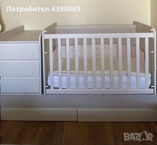 Комбинирано бебешко легло с повивалник и шкаф