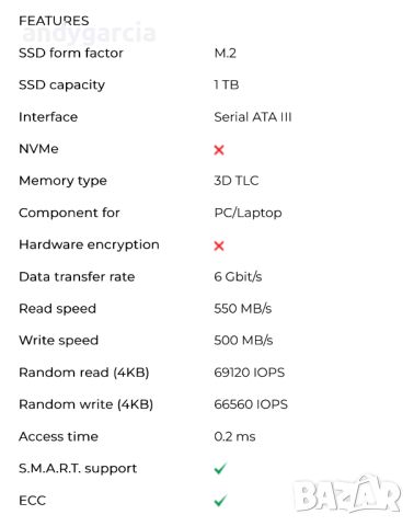 1024GB 1TB Origin Storage Inception TLC830 Series M.2 NGFF 80mm SATA 3D TLC SSD диск лаптоп настолка, снимка 3 - Твърди дискове - 46228781