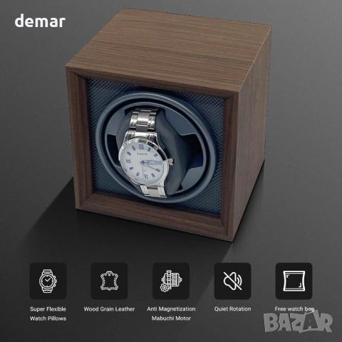 Автоматична навиваща машина за часовници Lian за 1 часовник, захранвана от USB (сива), снимка 2 - Други - 52129931