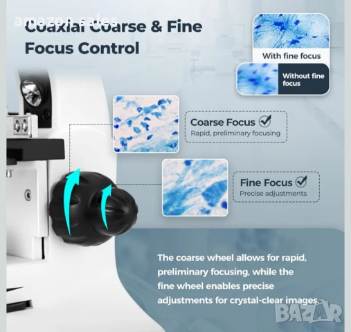 Микроскоп ESAKO 40-2000X, LED светлина,метален корпус,адаптер за телефон и слайдове нов, снимка 5 - Друга електроника - 54088886