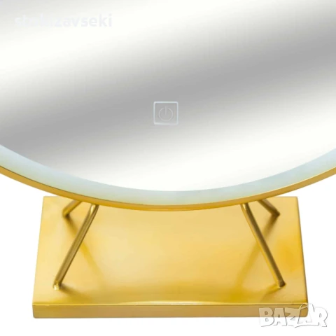 Огледало LED златно на стойка, снимка 2 - Огледала - 51232326