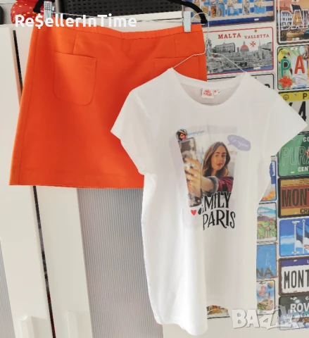 Лот от нова тениска Emily in Paris  и пола H&M
