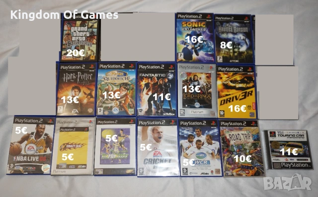 Игри за PS2 GTA San Andreas/Haunted Mansion/Sonic/Harry Potter/NBA 08/TOCA Race Driver/LOTR