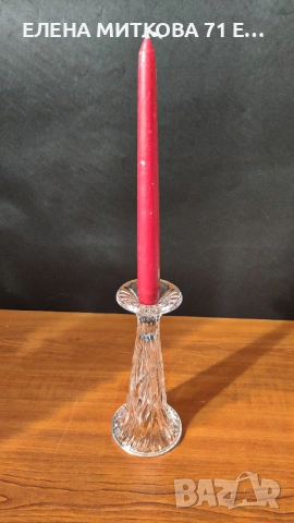 Кристална ваза и свещник 2 в 1, снимка 3 - Вази - 53774117