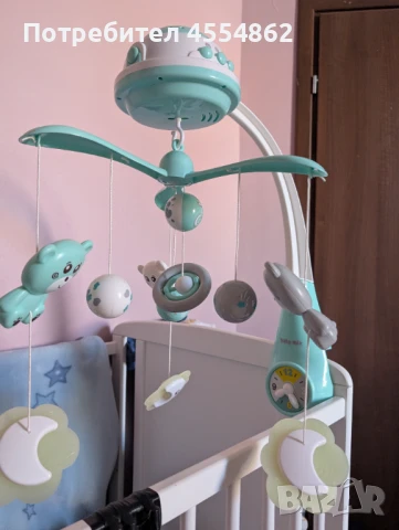 Музикална въртележка за бебешка кошара Baby Mix, С прожекции, С песни и звуци от природата, С 10 игр, снимка 1