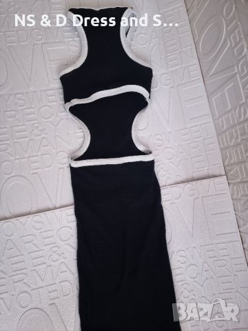 Дамска дълга рокля рипс по тялото с цепка, снимка 5 - Рокли - 46249283
