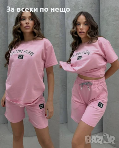 Calvin Klein Дамски Летен Комплект👚🩳Дамски Къс Екип Келвин Клайн - 3 Цвята Код A611, снимка 2 - Спортни екипи - 50465921