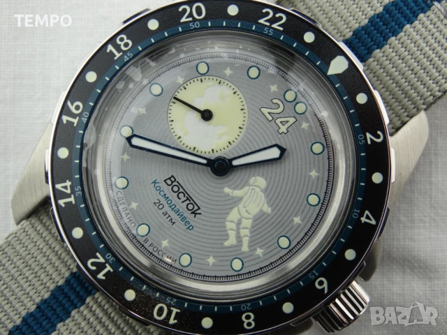 ВОСТОК АМФИБИЯ АВТОМАТИЧЕН ref: 14039Б - “КОСМОДАЙВЕР” - “LUNA DUDE” 2 - 24 ЧАСА - ЛИМИТИРАН 2000 бр, снимка 11 - Мъжки - 51304500