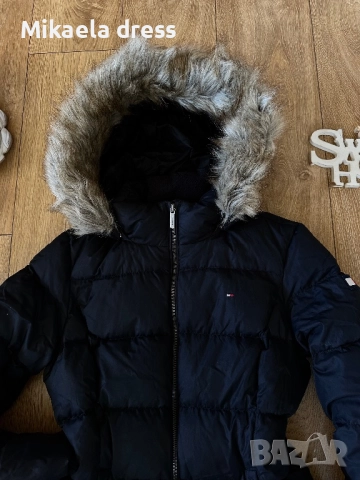 Разкошно зимно яке с пух и пера, в черен цвят, от Tommy Hilfiger.Олекотено и много топло, снимка 4 - Якета - 52150556