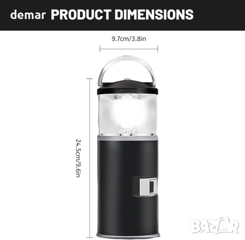 Преносима LED къмпинг лампа с мултифункционален комплект инструменти (без батерии), снимка 2 - Къмпинг осветление - 53982638