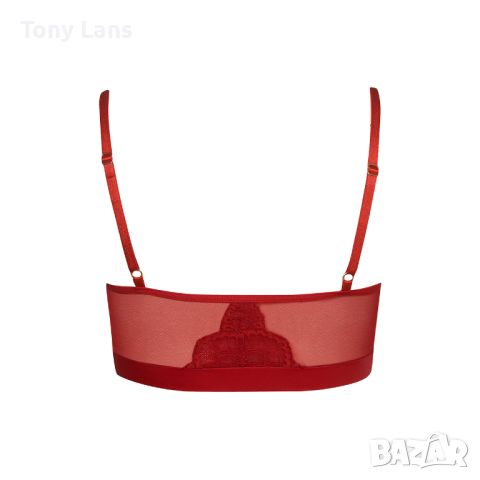 Tony Lans Бюстие – тюл с дантела, червен | 1185, снимка 3 - Корсети, бюстиета, топове - 45889322