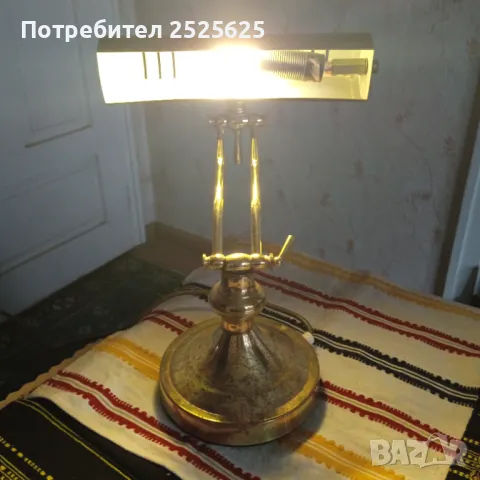 Настолна ел.лампа - месинг, снимка 3 - Настолни лампи - 49604501