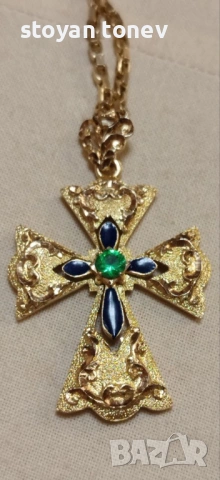 Ръчно изработен златен православен кръст със сертифициран цаворит!, снимка 8 - Колиета, медальони, синджири - 53280326