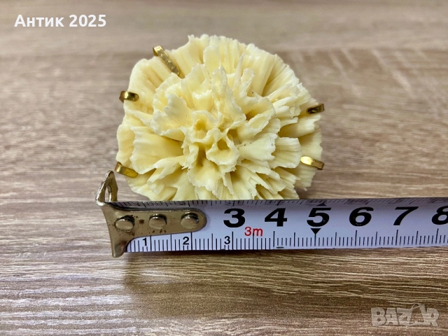 Обемист пръстен с голямо цвете карамфил, метал, размер 16, снимка 5 - Пръстени - 52856248