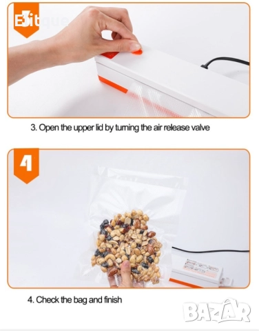 Автоматична машина за вакумиране на опаковки за храна TV159, снимка 6 - Други стоки за дома - 52894894