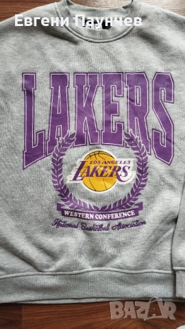 Ватирана блуза на Lakers размер S в сив цвят, снимка 2 - Блузи с дълъг ръкав и пуловери - 51749618
