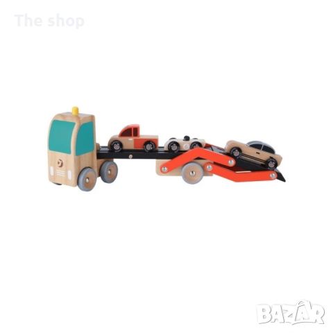Дървена играчка - Автовоз с колички (004), снимка 1 - Коли, камиони, мотори, писти - 45465751