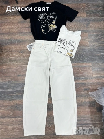 Дамски дънки с висока талия 