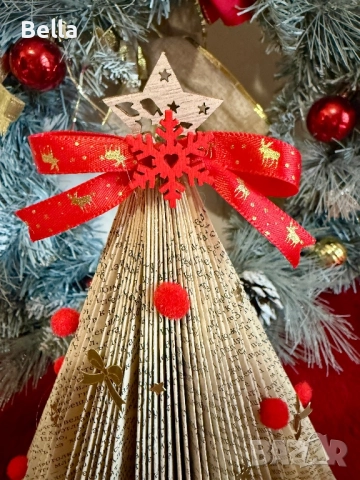 Уникална ръчно изработена сгъваема коледна елха | Рециклирани мат, снимка 7 - Други - 52443326