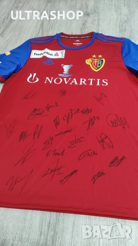 Оригинална футболна фланелка на Базел от финал 2019/20 с автографи FC Basel 2019-20 Home size L, снимка 9 - Футбол - 50489194