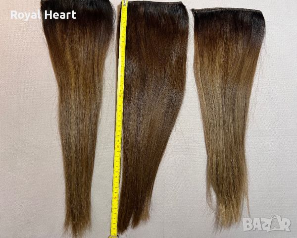 Три двойни реда естествена коса (клас Делукс JSP)| 48 см / 146 грама, снимка 9 - Аксесоари за коса - 45470975