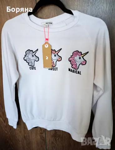 Tally Weijl нова с етикет блузка с еднорози, снимка 2 - Блузи с дълъг ръкав и пуловери - 50057436
