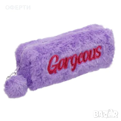 Несесер Purple Fur Fuchsia Glitter "Gorgeous" 21x7x8cm арт No226857, снимка 1 - Раници - 46932902