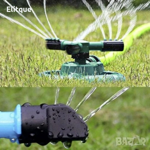 Градинска пръскачка за трева 360°, въртяща се с 3 рамена, покритие 80 м², ABS, снимка 2 - Други инструменти - 53562543