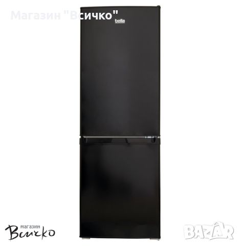 Комбиниран хладилник-фризер Bella BKGC225.1BE -  - Енергиен клас Е - 173 литра - Черен, снимка 1 - Хладилници - 45888653