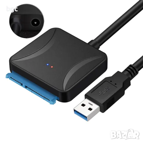 USB към 3.5" HDD Интерфейс Кабели (СЪС Вкл Зарядно) За връзка със старите 3.5" и 2.5" SATA дискове, снимка 4 - Кабели и адаптери - 48289843