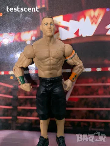 Екшън фигура WWE John Cena Джон Сина Mattel Basic Black Shorts White Green Orange figure играчка, снимка 8 - Колекции - 48438287