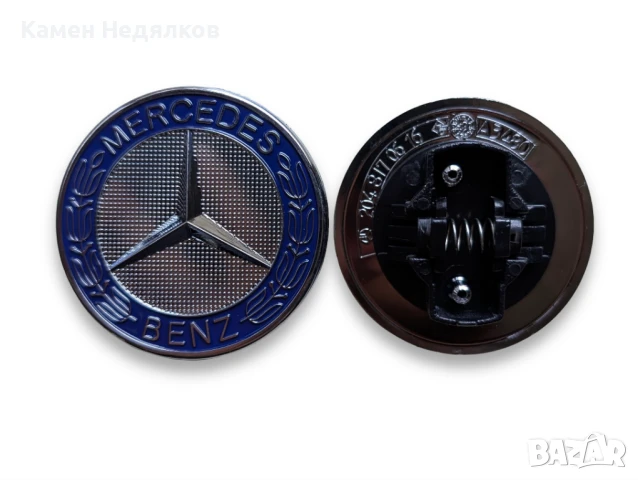 Емблема за преден капак тип тапа Мерцедес Брабус 57mm Синя/Черна A2048170616 Mercedes-Benz Brabus, снимка 2 - Аксесоари и консумативи - 29792928