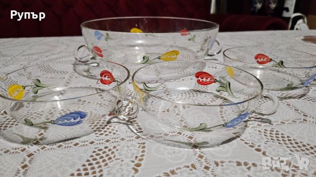 Рисувани стъклени чинийки, снимка 4 - Чинии - 46420963