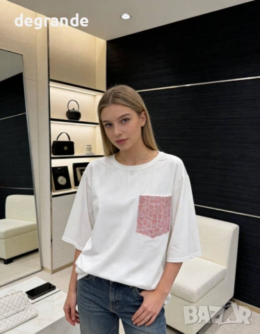  🎀Дамска Тениска с Ефектен Джоб, снимка 3 - Тениски - 54115994
