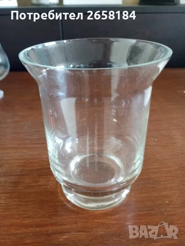 Стъклена ваза, вис.15.5/диам.12см., снимка 2 - Декорация за дома - 50583959