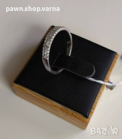 Нов сребърен пръстен 925 с фианити – родирано покритие, 2,20 г, размер 18 мм, снимка 4 - Пръстени - 51408818