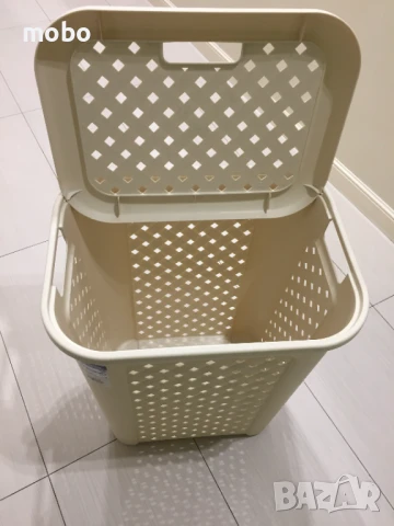 Кош за пране с капак от пластмаса – Arianna, чисто нов, цвят бежов., снимка 2 - Други - 50820418
