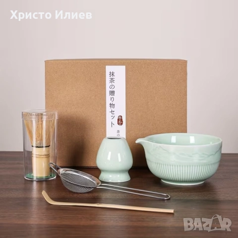 Комплект за чай матча Matcha 5 броя сет Японски матча сет чъсен купа лъжичка