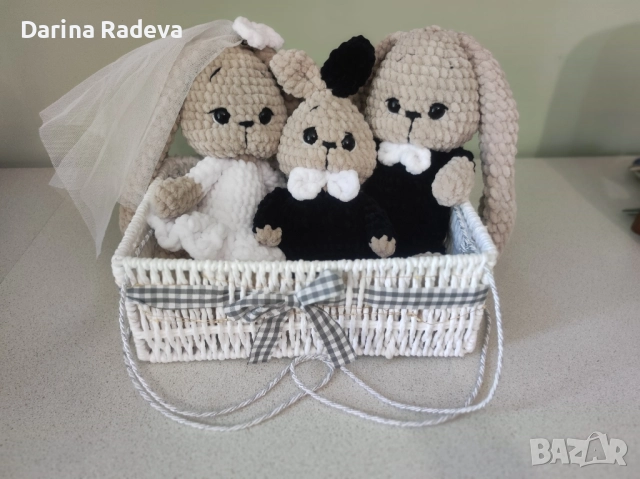 Сем.Зайчета- Сватбен подарък-Амигуруми , снимка 2 - Други - 52309462