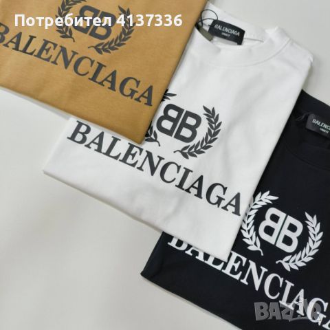 Бяла тениска Balenciaga , t shirt balenciaga, снимка 3 - Тениски - 46385677