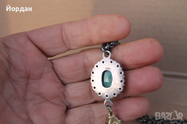 Сребърен гердан с рубини и перли, снимка 8 - Колиета, медальони, синджири - 53877553