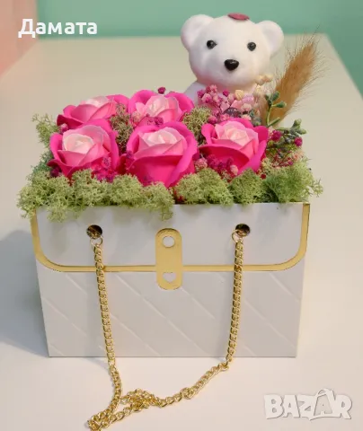 Чантички с рози от пластичен сапун, снимка 9 - Декорация за дома - 48848502