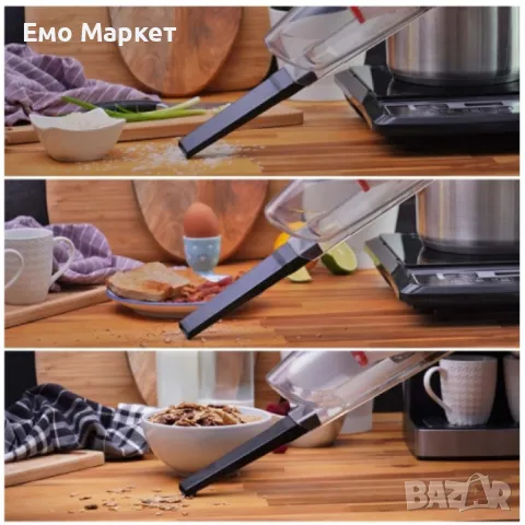 Прахосмукачка вертикална и ръчна 2в1 Rosberg, 600W, 0.8л., Циклон, Без торба, Черен/оранжев, снимка 2 - Прахосмукачки - 50052578