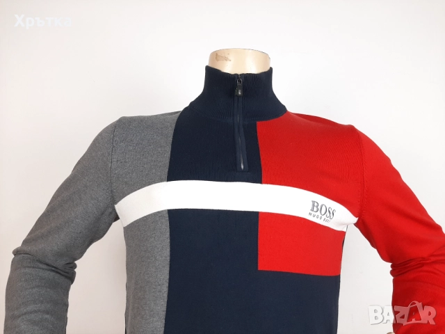 Hugo Boss Zelchior Pro - Оригинален мъжки пуловер с цип р-р M, снимка 7 - Пуловери - 52010062